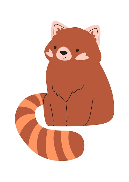 Vector red lesser panda
