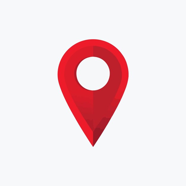 Vector red pin with a white background