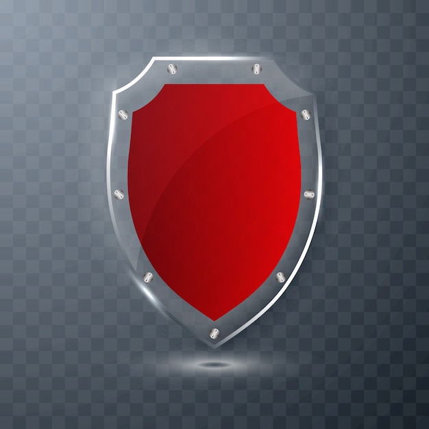 red shield  illustration.