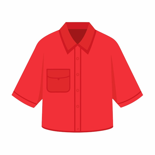 Vector red shirt in flat style vector isolated white background 1