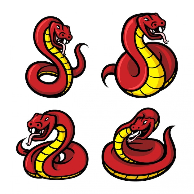 red snake mascots logo