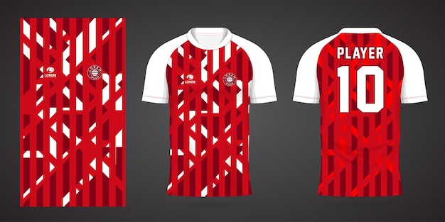 Red sports shirt jersey design template