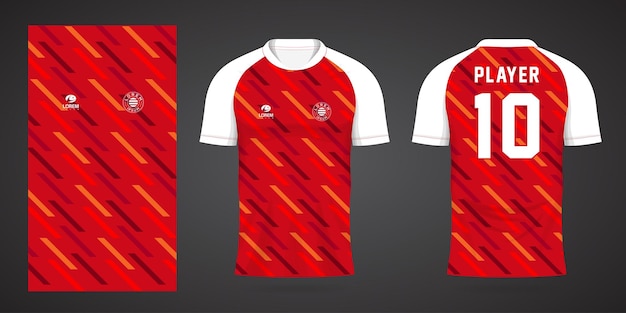 red sports shirt jersey design template