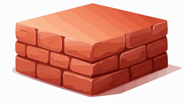 Vector red stone square brick building material vector