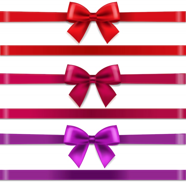 Red And Violet Bows Set