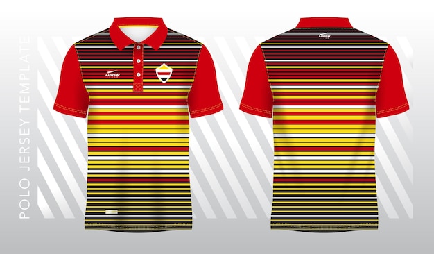 Vector red and yellow abstract background for polo jersey sport