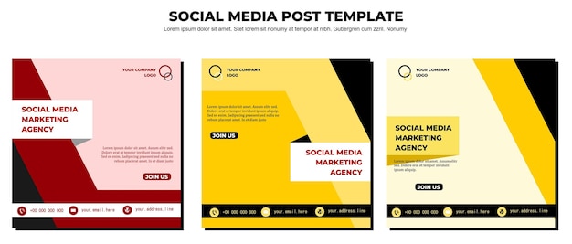 Red Yellow Black Vector Social Media Post Template vector art illustration and text Simple and Elegant Design Full Color