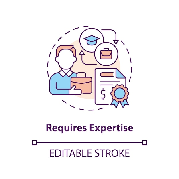 Requires expertise concept icon