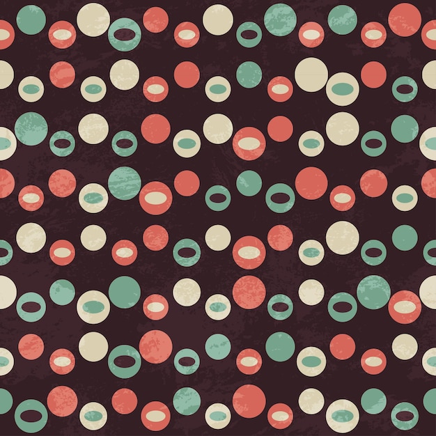 Retro brown circle seamless pattern