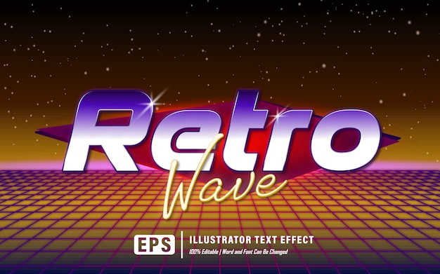 Retro wave text effect - editable 