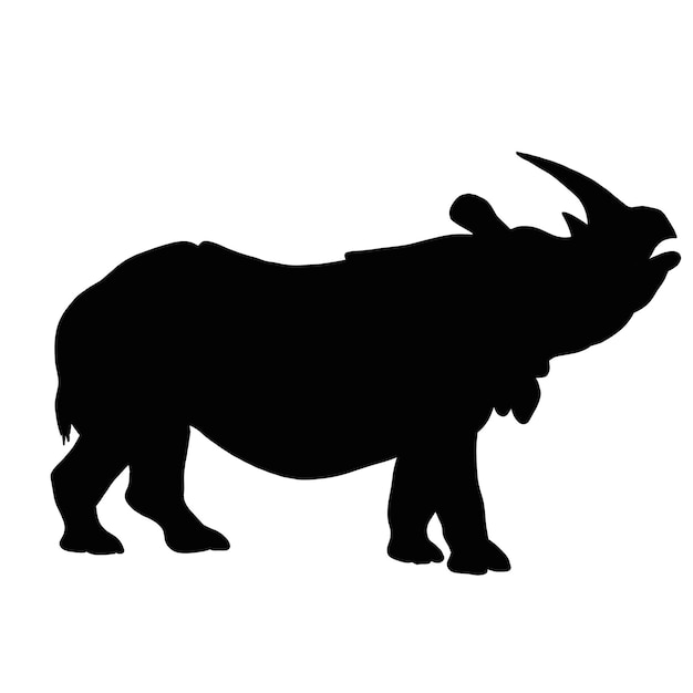 Rhino icon Black silhouette of a wild animal