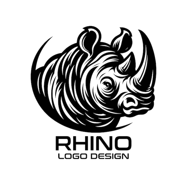 Vector rhinoceros vector logo design