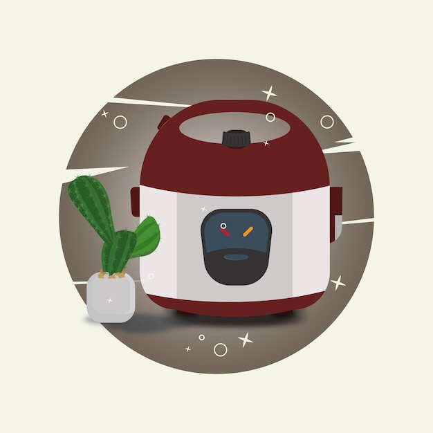 Rice cooker vector illustration