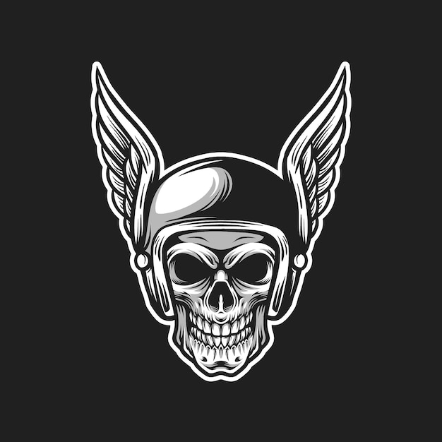 rider skull vector head illustration