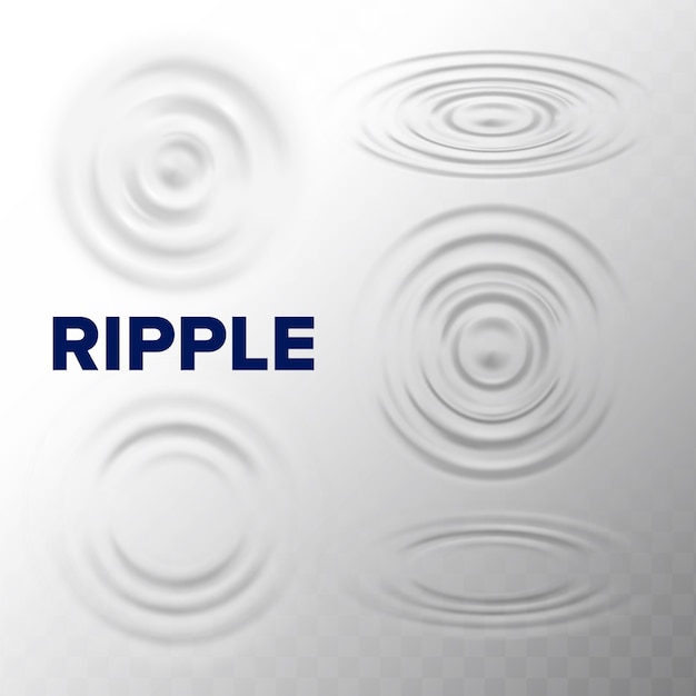 Vector ripple water surface texture from drop set