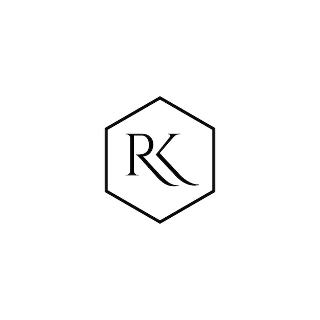 RK KR alphabet abstract letter logo design with k and r or r and k