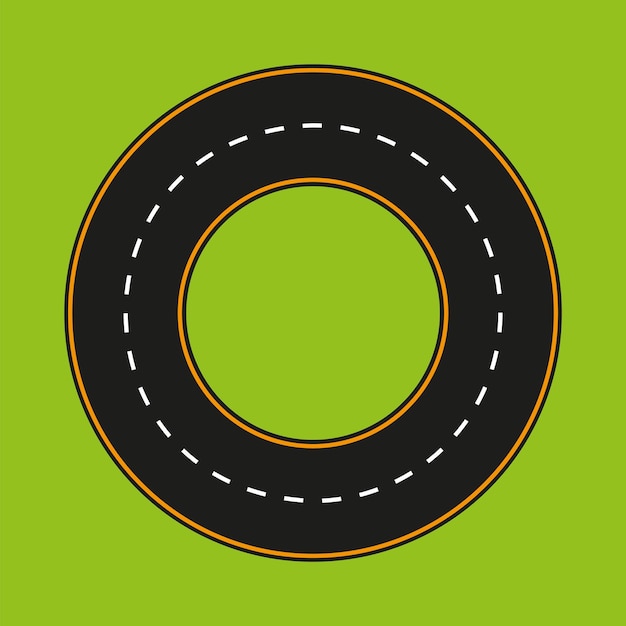 Vector road circle asphalt road ring highway road marking vector