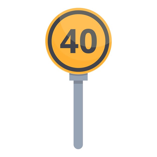 Vector road construction speed limit icon cartoon of road construction speed limit vector icon for web design isolated on white background