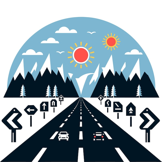 Vector road illustrations