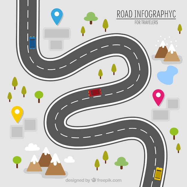 Road infography for travelers