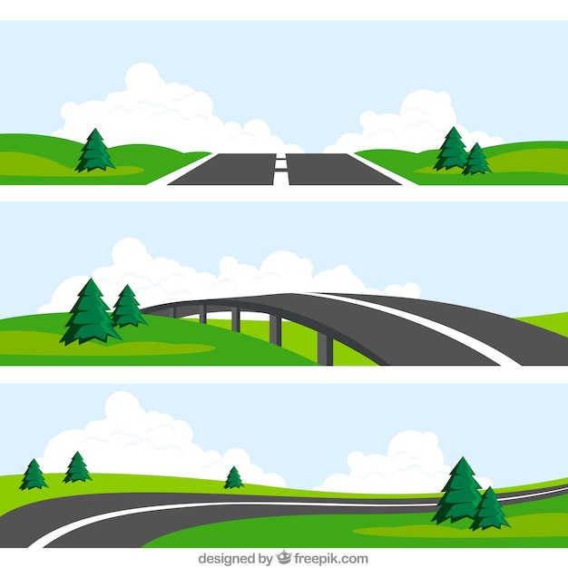 Vector road landscapes