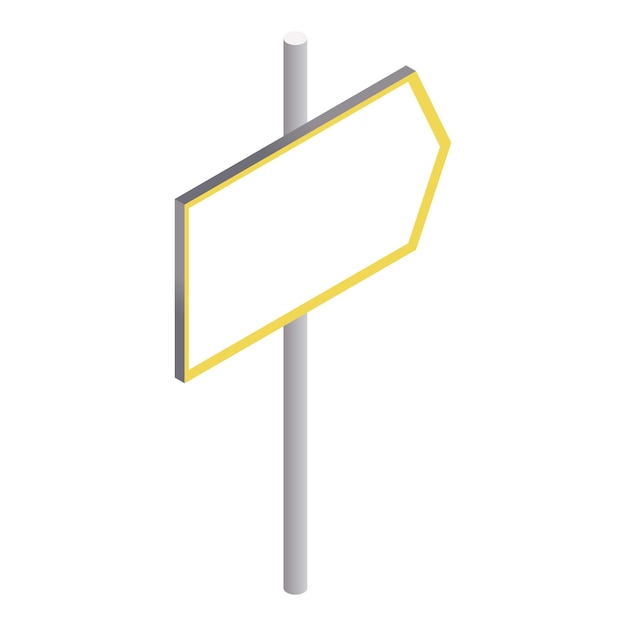 Road sign to right icon Isometric 3d illustration of road sign to right vector icon for web