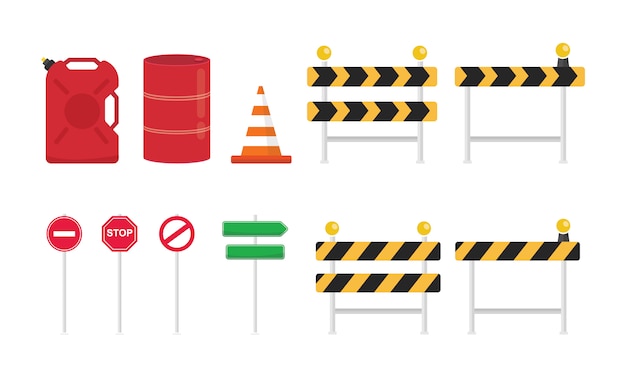 Road sign set collection with various shape 