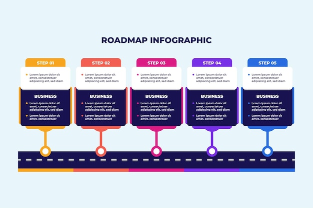 Vector roadmap business plan infographic presentation