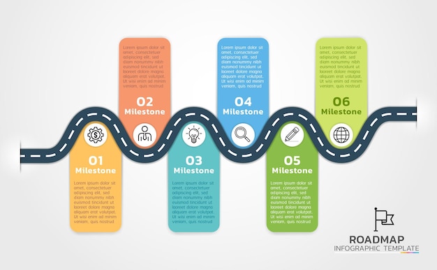 Vector roadmap infographic diagram template