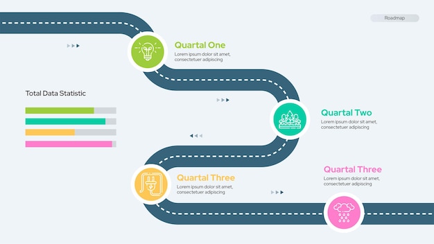 Vector roadmap infographic template