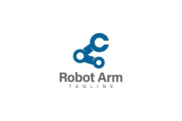 Robot arm logo design vector