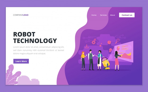 Robot technology landing page template