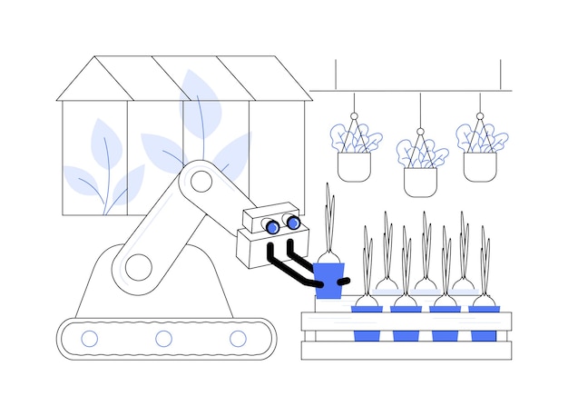 Robotic greenhouse abstract concept vector illustration