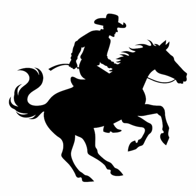 rodeo silhouette vector on isolated background