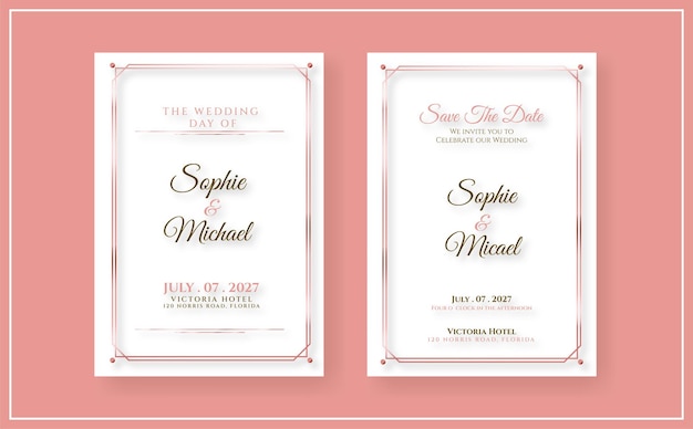 Vector romantic wedding invitation template