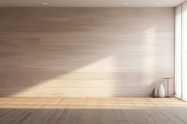 Vector a room with a wooden floor and a lamp on the floor