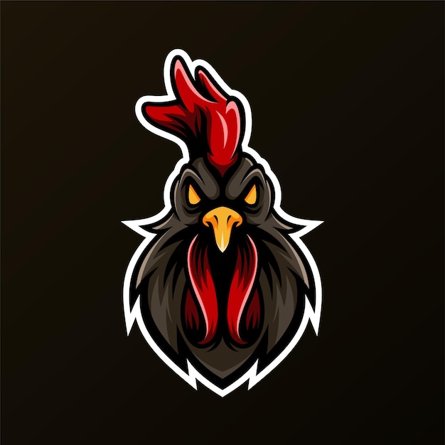 Rooster Head Mascot Logo Vector Illustration Design Animals Mascot logo