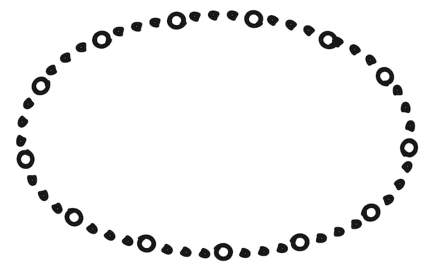 Round doodle frame Sketch empty dot circle