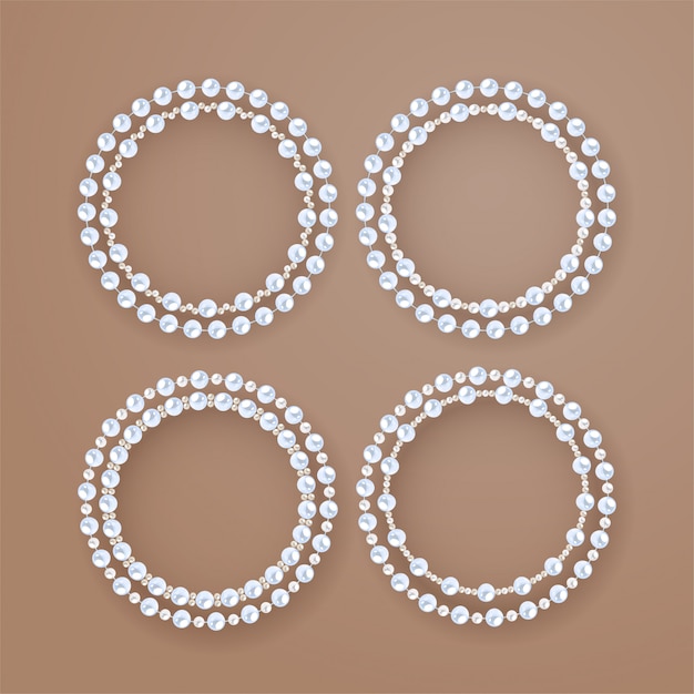 Round pearl frames set