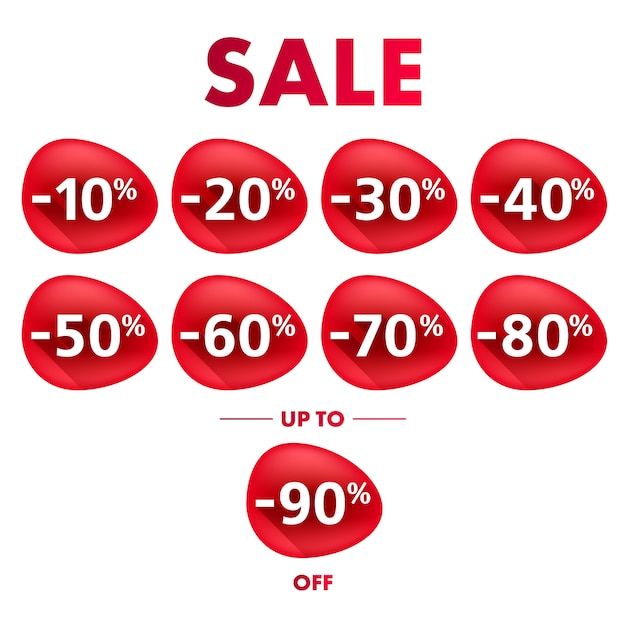 Round sale discount labels