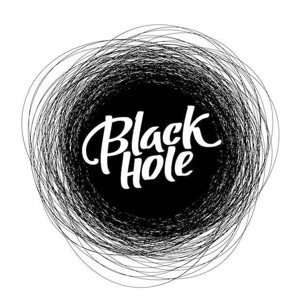 Round scribble frame with Black Hole text