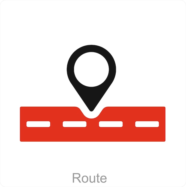 Route and map icon concept