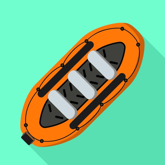 Rubber boat icon Flat illustration of rubber boat vector icon for web design