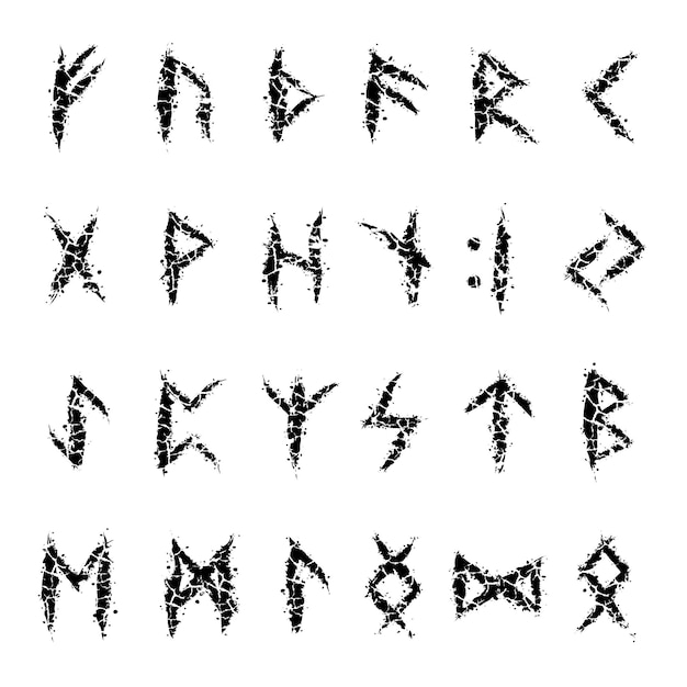 Runic cracked scandinavian letters