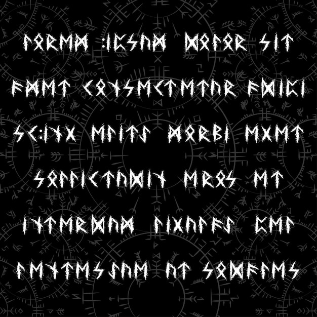 Runic text scandinavian letters