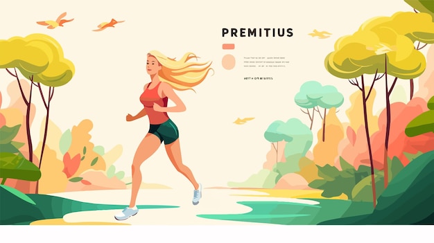 Vector running personal fitness vector landing page template