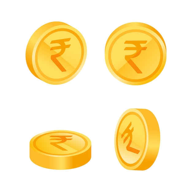 Vector rupee vector coin collection