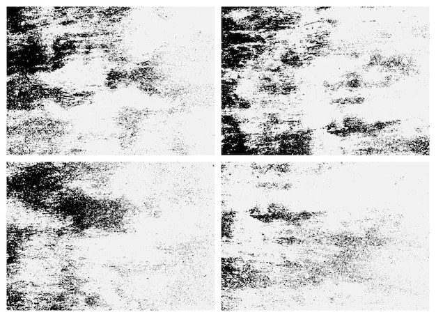 Rusty surface texture set. Black and white texture. Overlay texture of rusted metal.