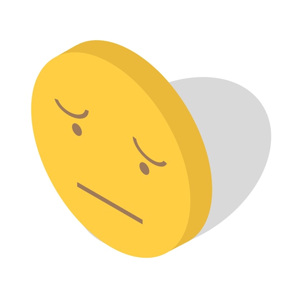 Sad Emoji icon illustration isometric design