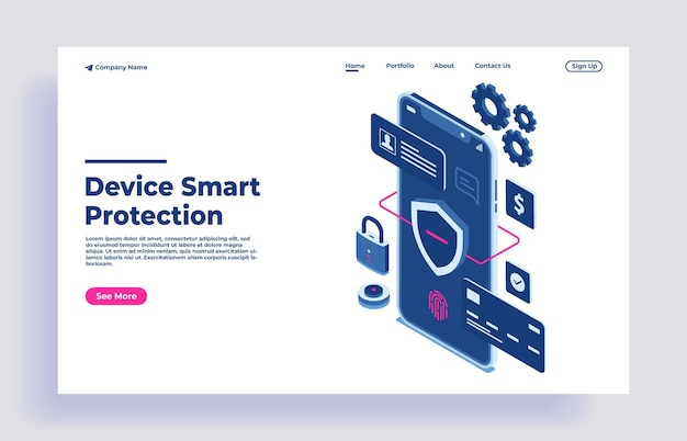 Safety and confidential data protection with code and check access concept isometric